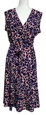 Leota Dress Womens L Sleeveless Faux Wrap Floral Print 95% Polyester/5% Spandex