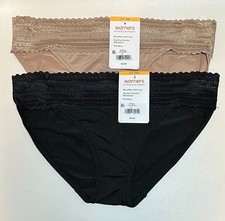 NWT 2 Warner's No Pinching No Problems Bikini Panties 5509 Black Size 5/S