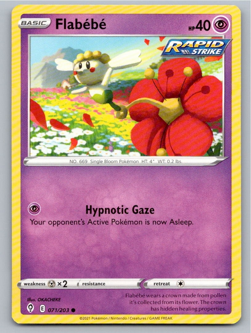 2021 POKEMON FLABEBE EVOLVING SKIES 071/203 C NM A88032 FREE S&H