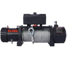 12v 12000lb Electric Winch Towing Trailer Steel Cable Off Road