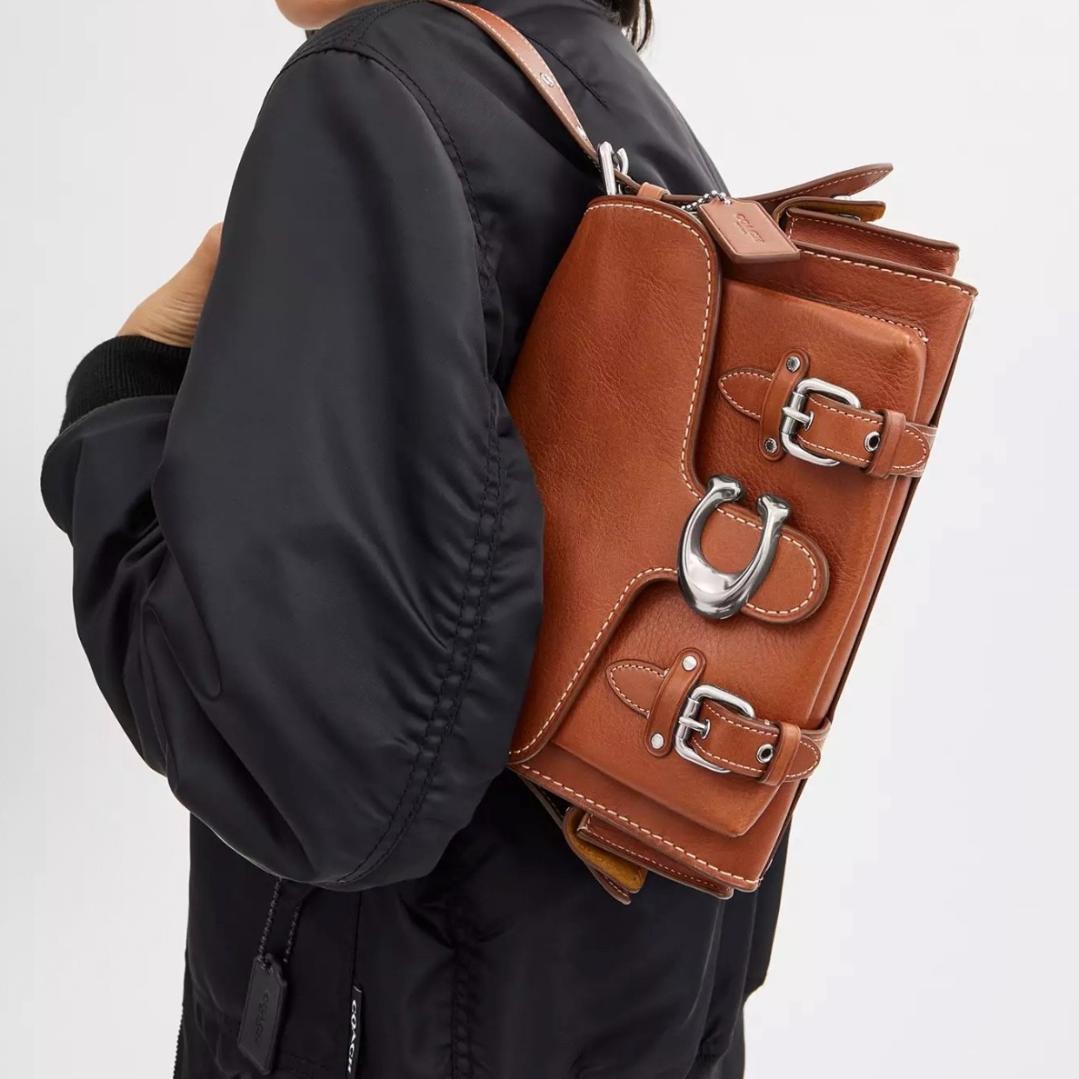 NWT Coach CT721 Leather Soft Tabby Shoulder Bag Crossbody Brown New Outlet image 5