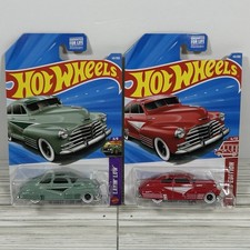 2026 Hot Wheels '47 Chevy Fleetline Lot of 2 Green Layin Low + Red Edition