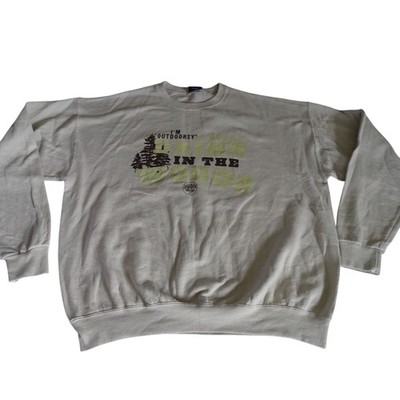 Vtg MV Sport Ole Smoky Whiskey Beige Graphic Sweatshirt Size XL Long Slv FLAW 