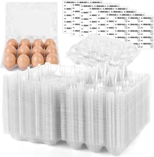 Clear Egg Cartons, 12 Count Empty Egg Storage Containers, 100 PCS