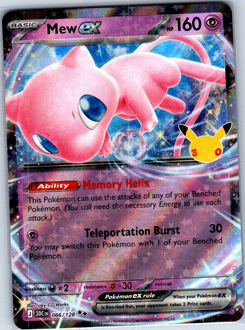 Mew ex Double Rare ME: 30th Celebration 066/128 NM