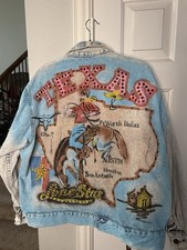 Tony Alamo Vintage Texas Lone Star Rhinestone Studded Embroidered Denim Jacket