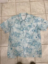 Columbia PFG Bahama Shirt Size XL  with fish skeletons all over the shirt
