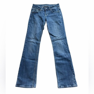 Cowgirl Tuff Women s Bootcut Jeans size 27x33 Blue Mid Rise Denim Cotton Western