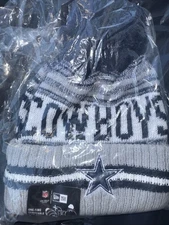Dallas Cowboys Hat Team Cuffed Fleece Lined Knit Beanie Removable Pom NFL