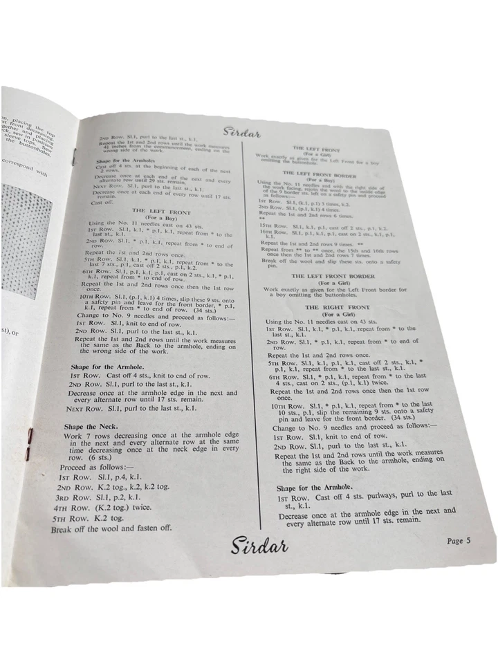 Vintage Knitting Pattern BABY CARDIGANS SIRDAR Sunshine 3 Ply 6/9 months - Image 3 of 4