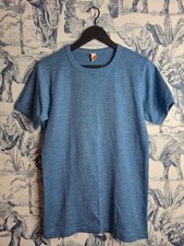 T-shirt Vintage 70's Noki Rhovylon Bleu Thermique Fabriqu� en France Taille S