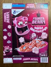 Franken Berry Empty Monster Cereal Box 2021 Breakfast