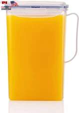 Aqua Fridge Door Water Jug 2 Quart BPA Free Pitcher with Handle Flip Lid Clear