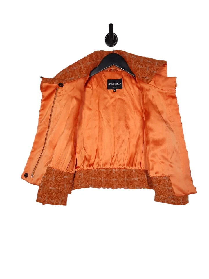 Chaqueta Mantón Giorgio Armani Naranja Talla UK 10 Naranja Forrada de Seda Hecha en Italia Foto 3 de 4