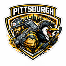 Pittsburgh Sports Mashups Laminated Vinyl Sticker/Decal Steelers Penguins 01