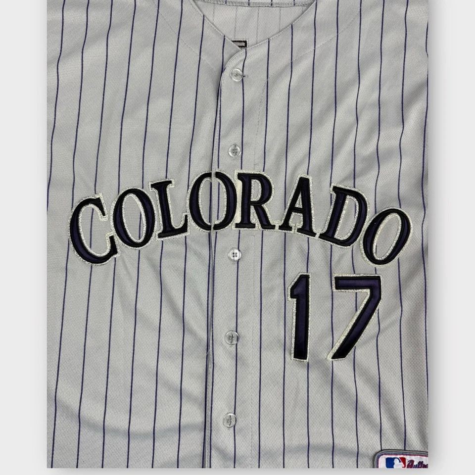 Camiseta Colorado Rockies Todd Helton #17 Majestic Auténtica MLB Talla 50 Cool Base Foto 4 de 4
