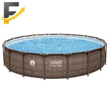 Power Steel 18’ X 48” round Metal Frame above Ground Pool Set