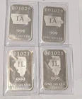 4X 1/2 oz .999 Silver Bars - Lot of 4 - A827