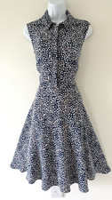 Ladies Hobbs Spring Print Shirt Fit & Flare Work/Occasion Dress Size UK 10