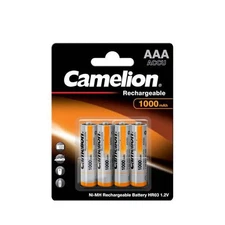 4 Camelion AAA Rechargeable 1000mAh batteries 4BL NI-MH 1.2V HR03 Neuf