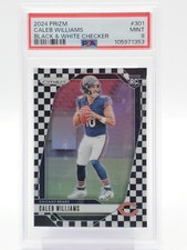 CALEB WILLIAMS 2024 PRIZM ROOKIE BLACK & WHITE CHECKER #301 BEARS PSA 9 Q0004