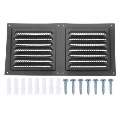 12''x6'' Stainless Steel Gable Vent Exterior Wall Outlet Vent Cover Black
