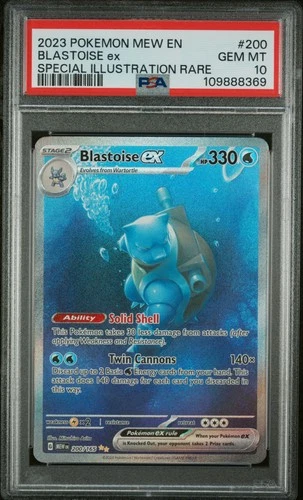 2023 POKEMON MEW EN-151 SPECIAL ILLUSTRATION RARE #200 BLASTOISE EX PSA 10