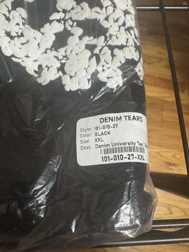 T-shirt denim lacrime università nera nuova con etichetta autentica rara taglia XXL - Foto 2 di 2