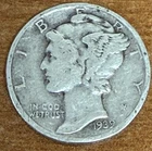 1939-P Mercury Winged Liberty 90% Silver Dime Philadelphia (No Mint Mark)