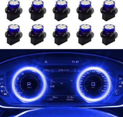 10PCS T10 194 168 LED Dash Instrument Light Bulbs with Twist Lock  Color: Blue