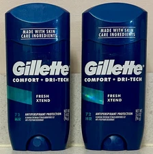 2x Gillette Comfort Dri-Tech Fresh Xtend Anti Perspirant Deodorant 3. 4 oz 72 HR