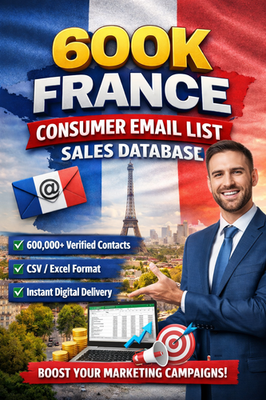 #ad 600K France Consumer Email List Sales Database France Marketing Leads GBP 69.00