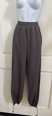COMMENSE NWT! Dark Gray Elastic Waist Straight Leg Sweatpants w/ Toggle Hem XS