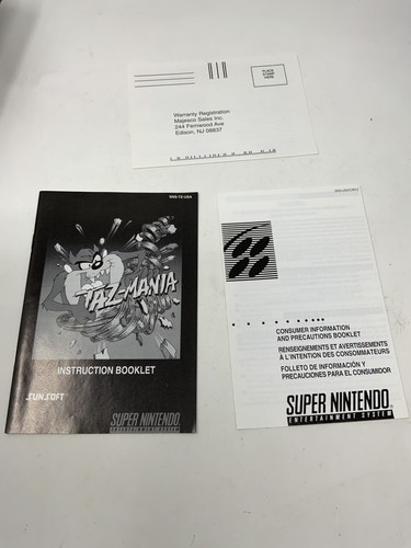 Taz-Mania Complete Super Nintendo CIB SNES Original Tazmania Game - Picture 11 of 12