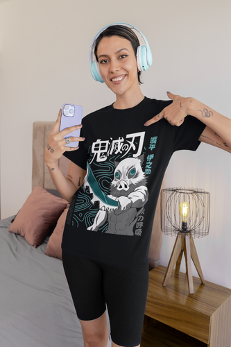 Demon Slayer Shirt Inosuke Tshirt Zenitsu T-Shirt Muzan Tanjiro Doma Kokushibo - Picture 5 of 6