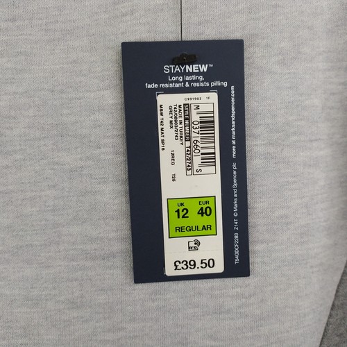 Vestido gris manga corta talla 12 Reino Unido con dos bolsillos colección M&S nuevo con etiquetas - Imagen 3 de 18