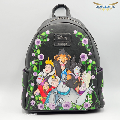Loungefly Disney Villains Floral Mini Backpack New