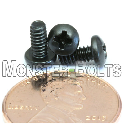 #ad #4 40 Phillips Pan Head Machine Screws SAE Coarse Thread Steel w Black Oxide $7.35