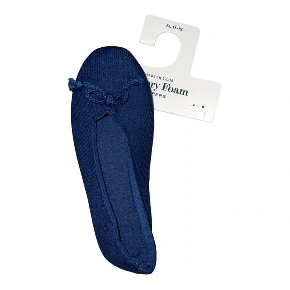 SAOLA Pantofola ballerina blu navy Charter Club donna SOLO SCARPA SINISTRA amputata XL nuova con etichette