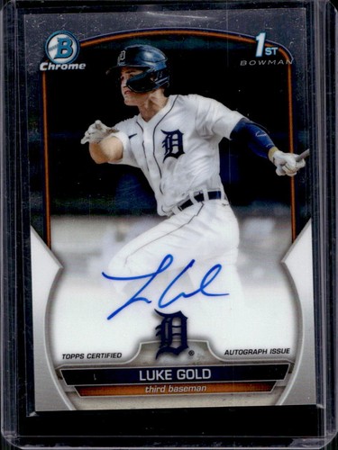 2023 Bowman Chrome Luke Gold 1st Prospect Auto Autograph #CPA-LGD Tigers - Picture 1 of 2