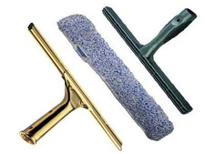 Ettore 14'' Brass Squeegee and 18'' ProGrip T-bar with Microfiber Washer 