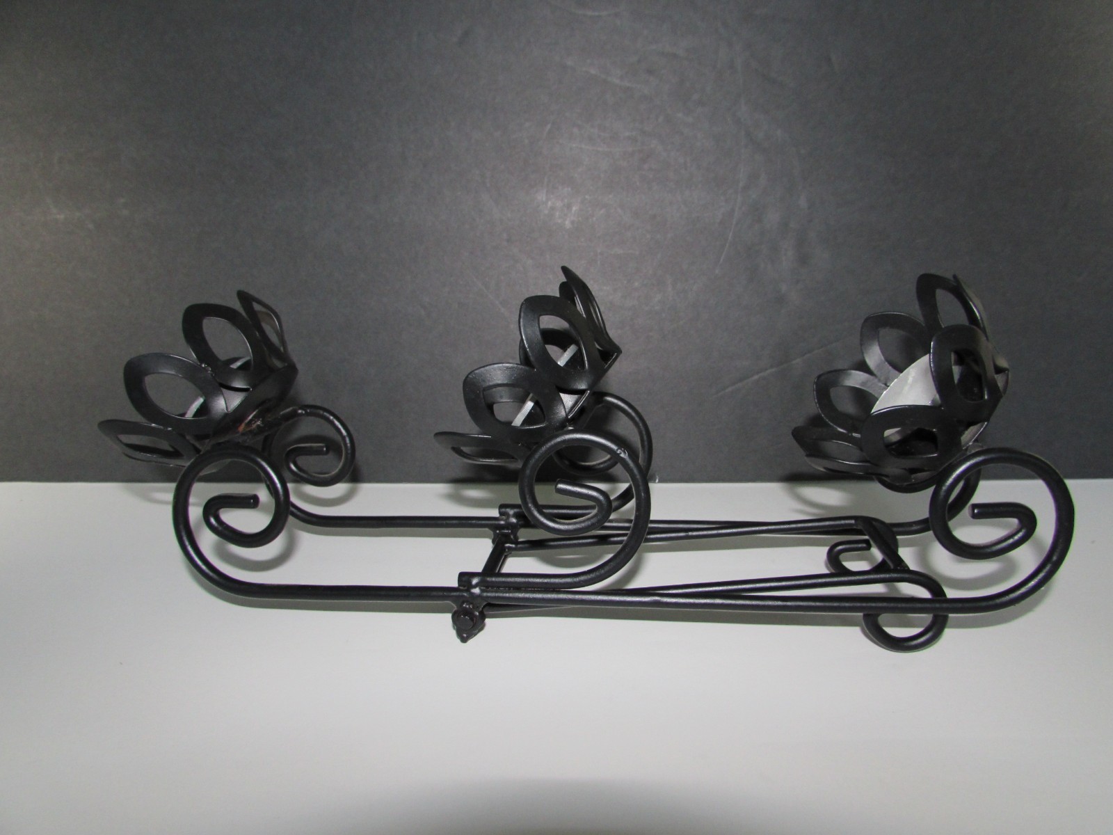 3 Tier Wrought Iron Votive Tea Candle Holder 10"  