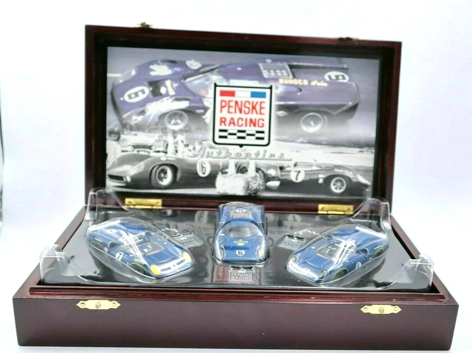  GMP Sunoco T 70 Lola Chevy 3 race car set Penske Racing Donohue gift box 1:43 - Image 4 of 4