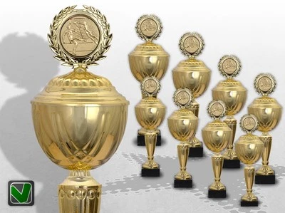VEREINSSTORE 8er Pokalserie XXL GOLDEN SUPREME Pokale gold mit Gravur günstige Pokale kaufen