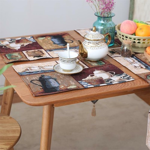 Juego de 4 manteles - ropa de mesa retro duradera y de alta calidad - decoración de fiesta y festival - Imagen 8 de 9