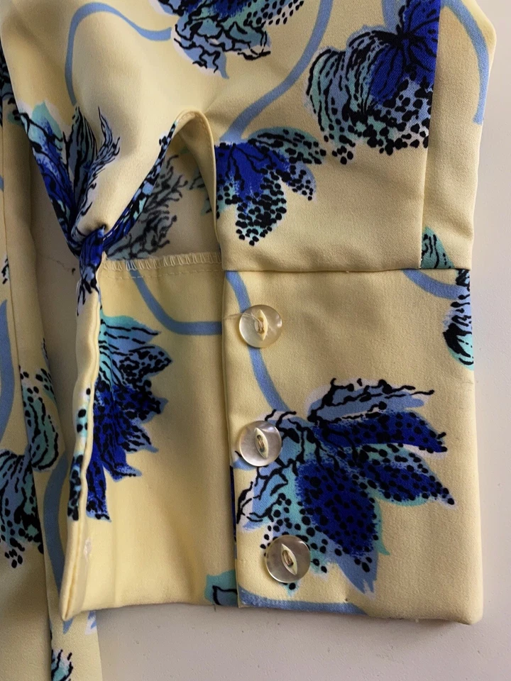 CAMISA MANGA LARGA VINTAGE AÑOS 70 Triumph California Floral Poli Mediana M 15.5x32/33 Foto 2 de 4