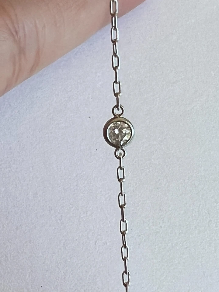 Ожерелье с бриллиантом в ярдах. Натуральные бриллианты 36 дюймов длиной из платины 2,25 карата - Изображение 4 из 4