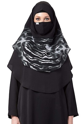 Women's Khimar Instant Hijab with Complementary Mask and Under Scarf Cap