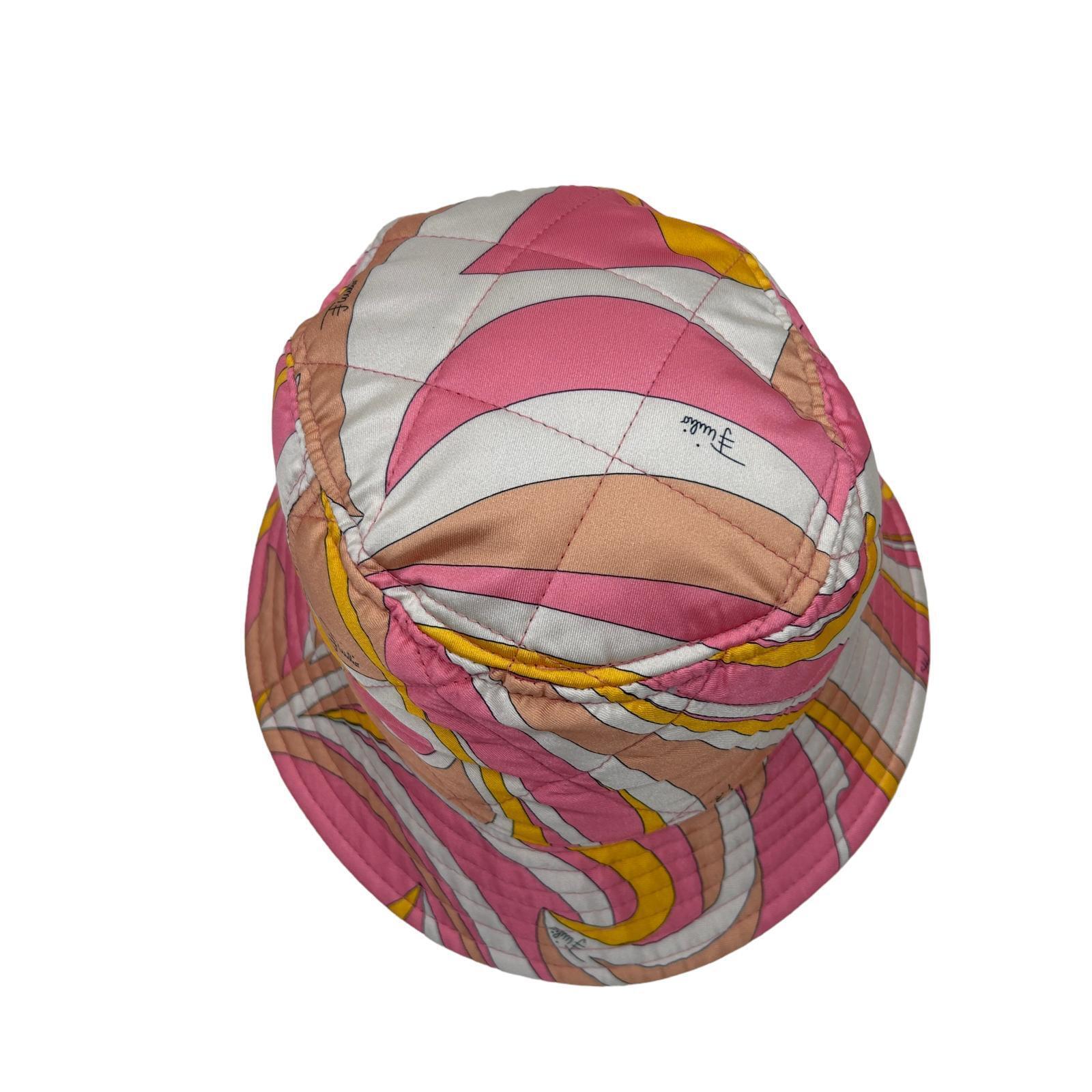 EMILIO PUCCI POLYESTER PRINT BUCKET HAT - PINK - SMALL - NEW | eBay