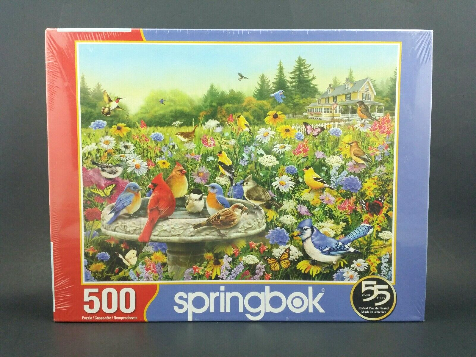 The Gathering Springbok Jigsaw Puzzle 500 Pc 18X23.5 Garden Birdbath Family  Gift 91683015467 | Ebay